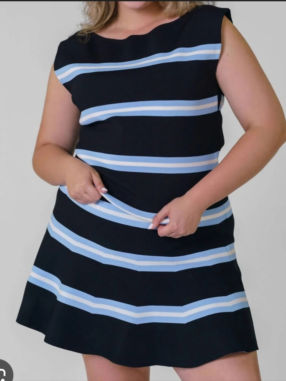 Tanya Taylor NWT Zanita Stretch Sleeveless Navy Stripe Top Sz Small
